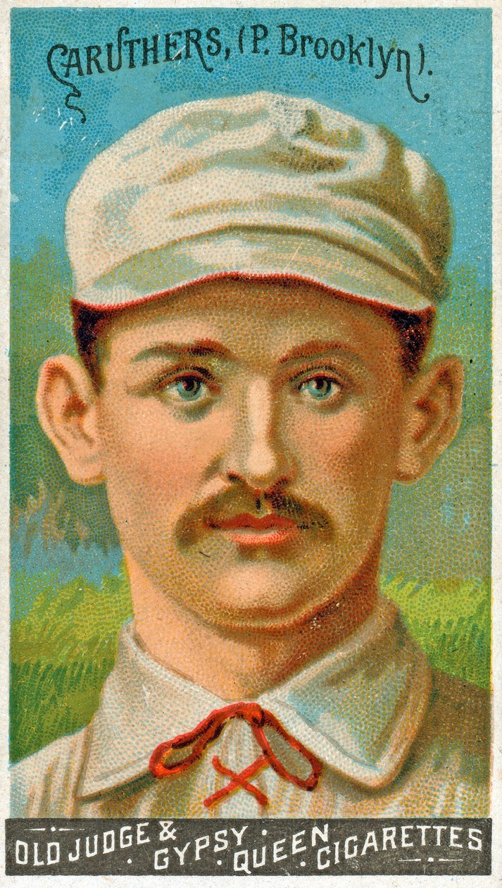 Portrett av Bob Caruthers, Brooklyn Trolley-Dodgers, 1887 av American School