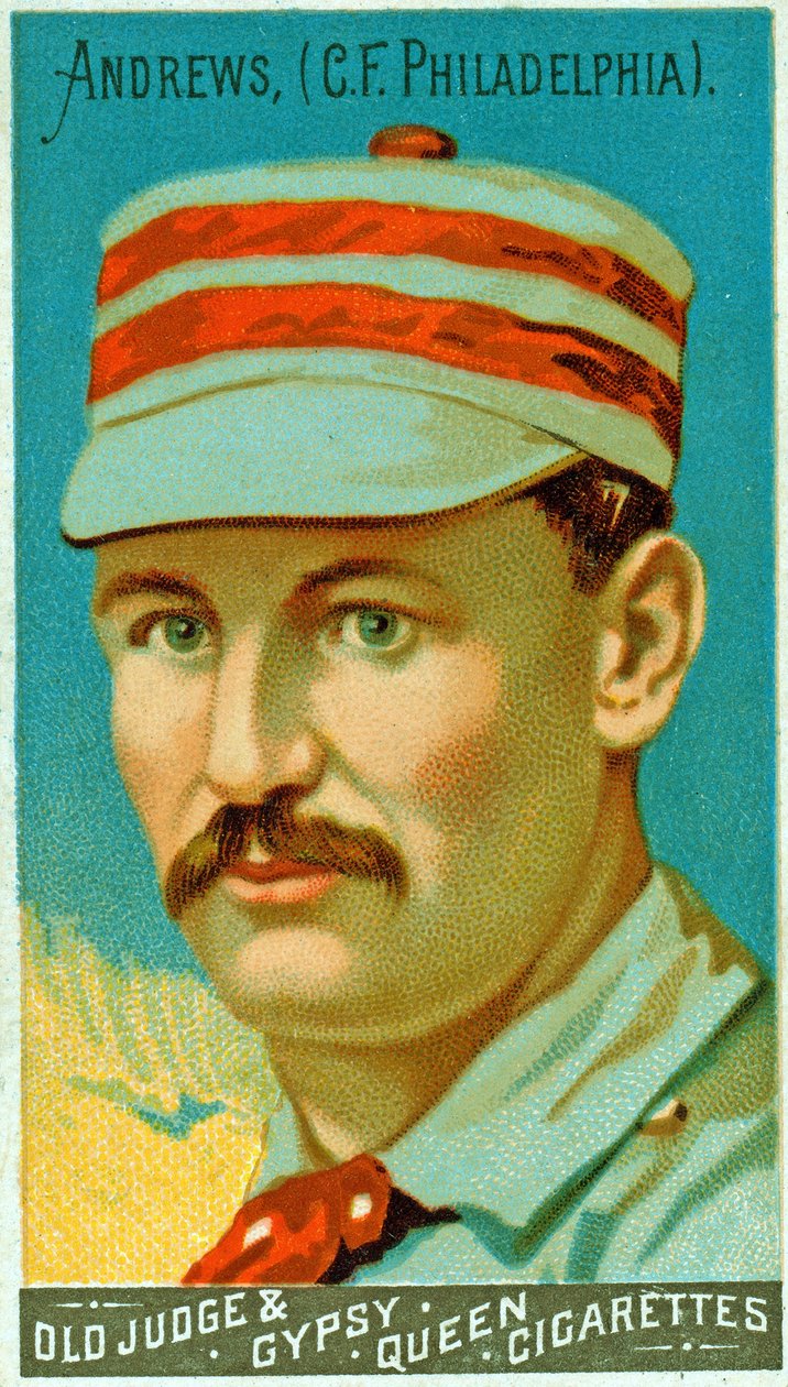 Portrett av Ed Andrews, Philadelphia Quakers, 1887 av American School