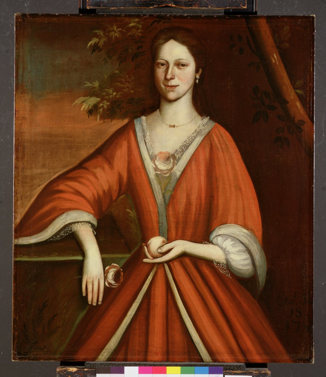 Portrett av Lavinia van Vechten, ca. 1720 av American School