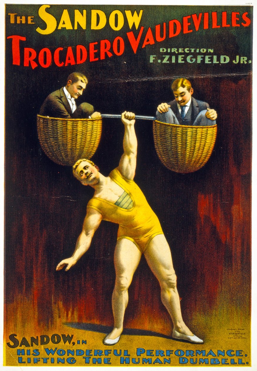 Plakatreklame The Sandow Trocadero Vaudevilles c.1894 av American School