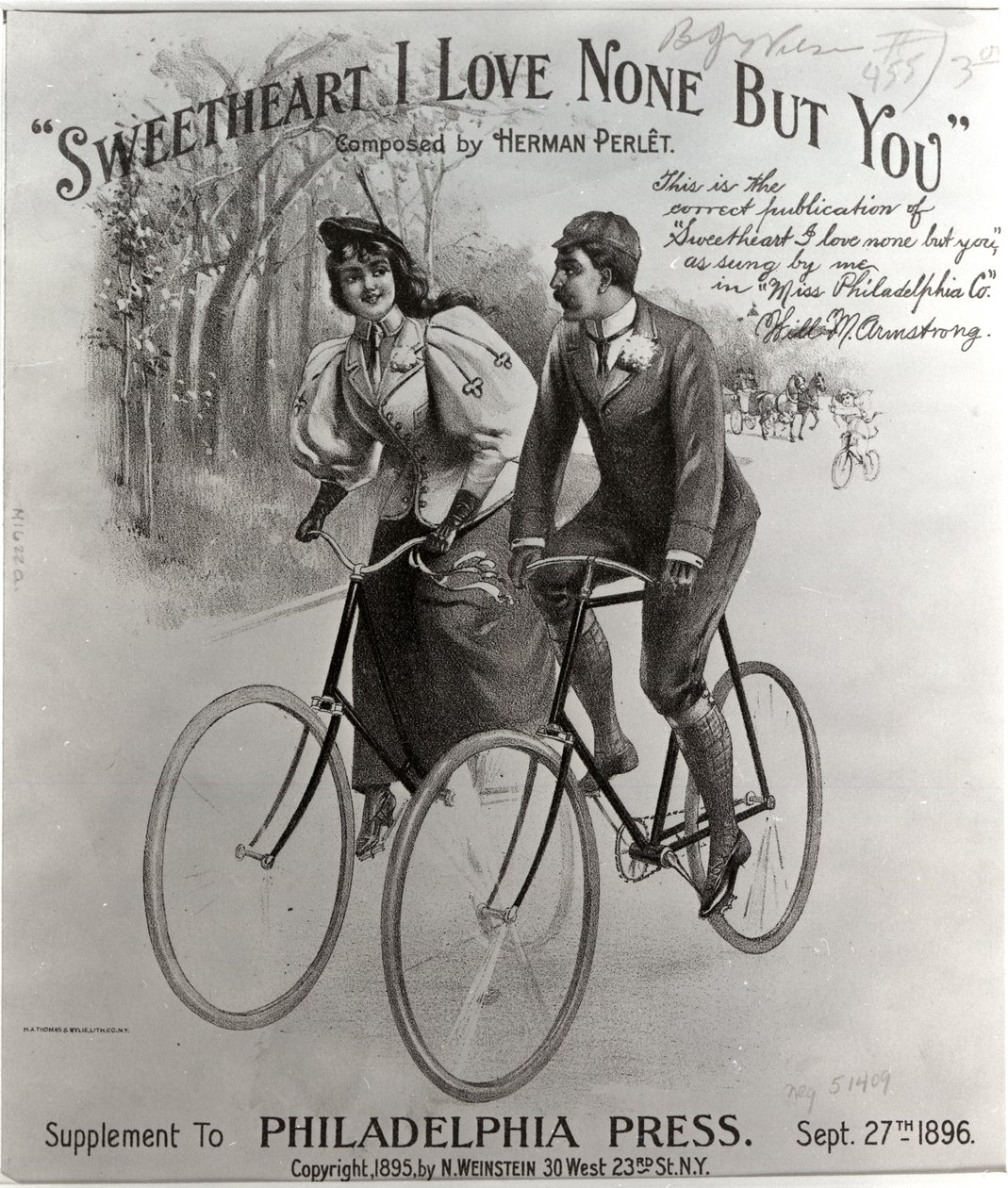 Sweetheart I Love None But You [noteomslag], 1896 av American School