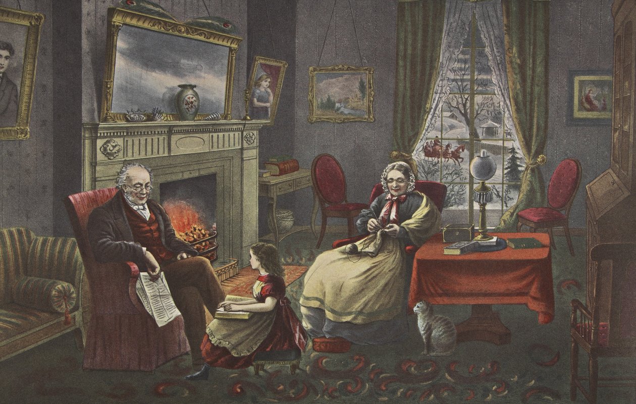 The Four Seasons of Life - Old Age, The Season of Rest , pub. 1868, Currier & Ives av American School