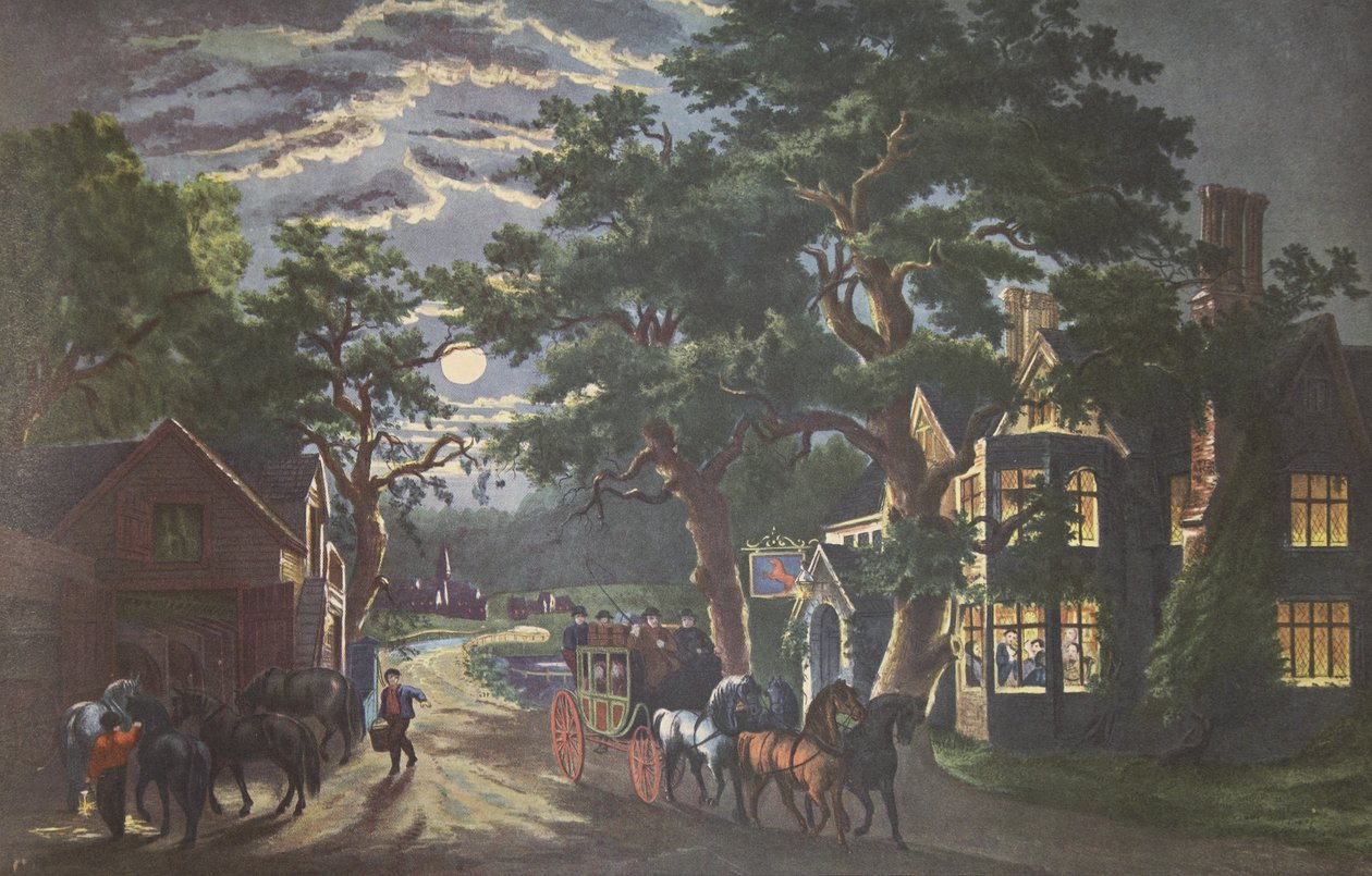 The Wayside Inn, pub. 1864 Currier & Ives av American School