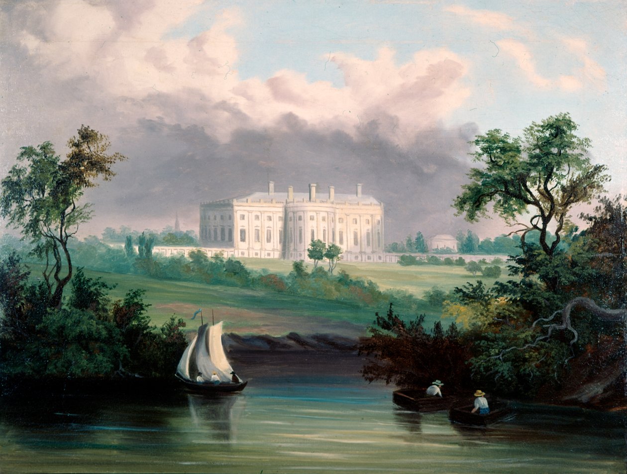 Det hvite hus, Washington, D.C., ca. 1845 av American School