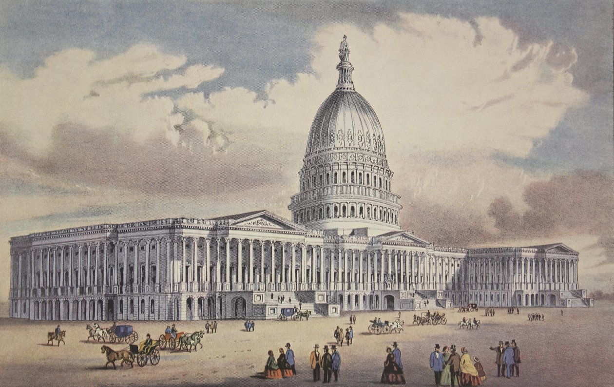 United States Capitol - Washington, D.C., pub. 1865, Currier & Ives av American School