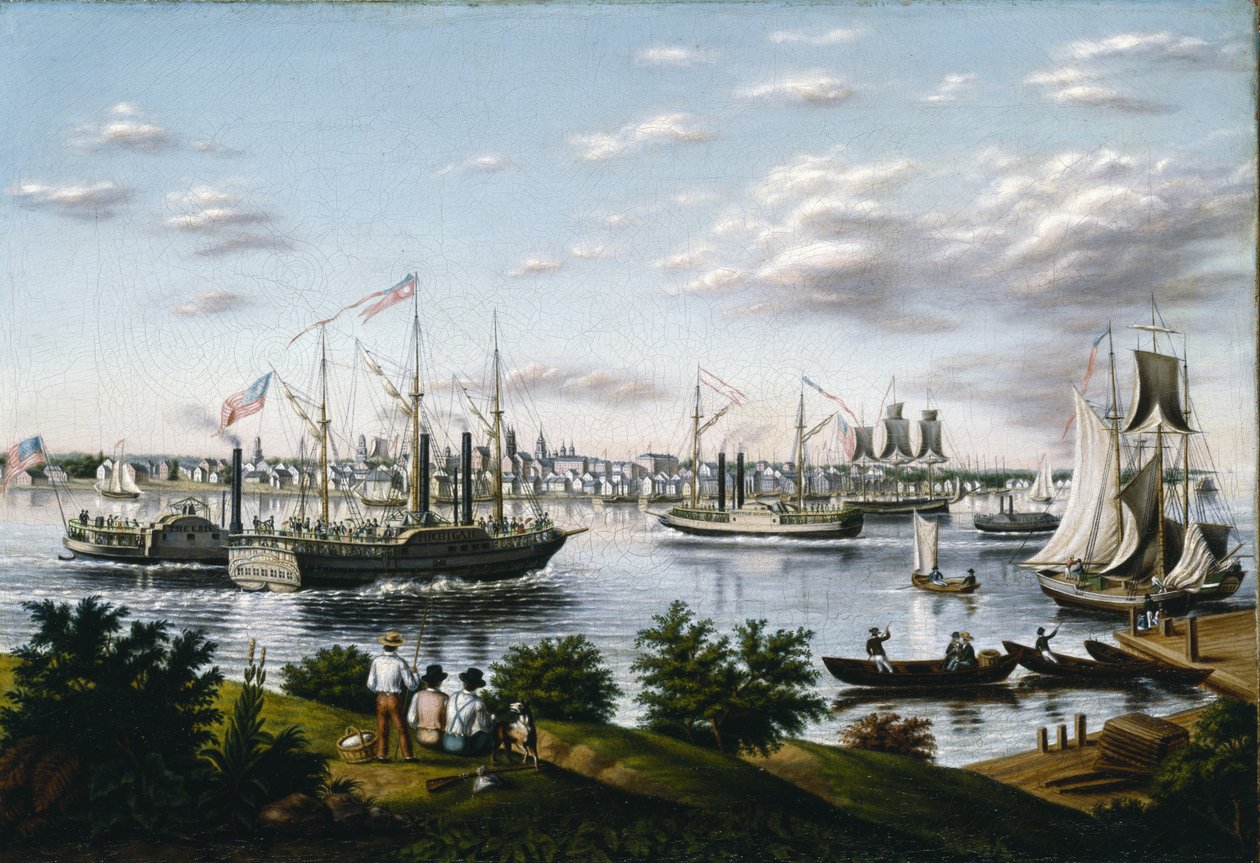 Utsikt over Detroit i 1836, 1836-37 av American School