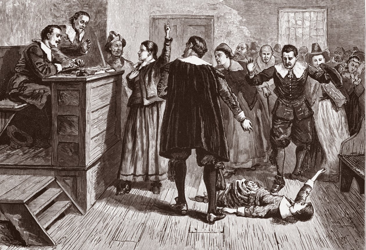 Hekseri i Salem Village; fra pionerer i bosetningen i Amerika: fra Florida i 1510 til California i 1849; William A Håndverk; pub. 1876 av American School