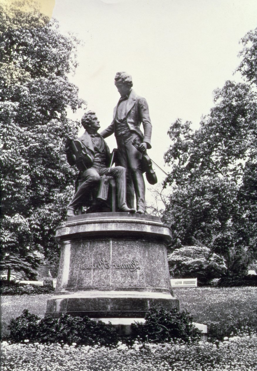 Minnestatue av Joseph Lanner og Johann Strauss den eldste av Austrian School