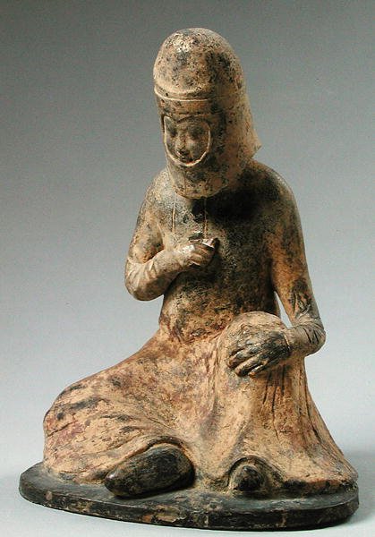 Begravelsesstatuett av en reisende, Tang-dynastiet (618-907) av Chinese School