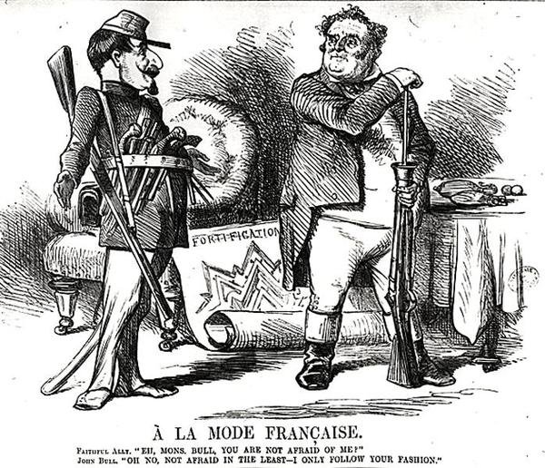 A La Mode Francaise, fra Punch, eller London Charivari, 4. august 1860 av English School