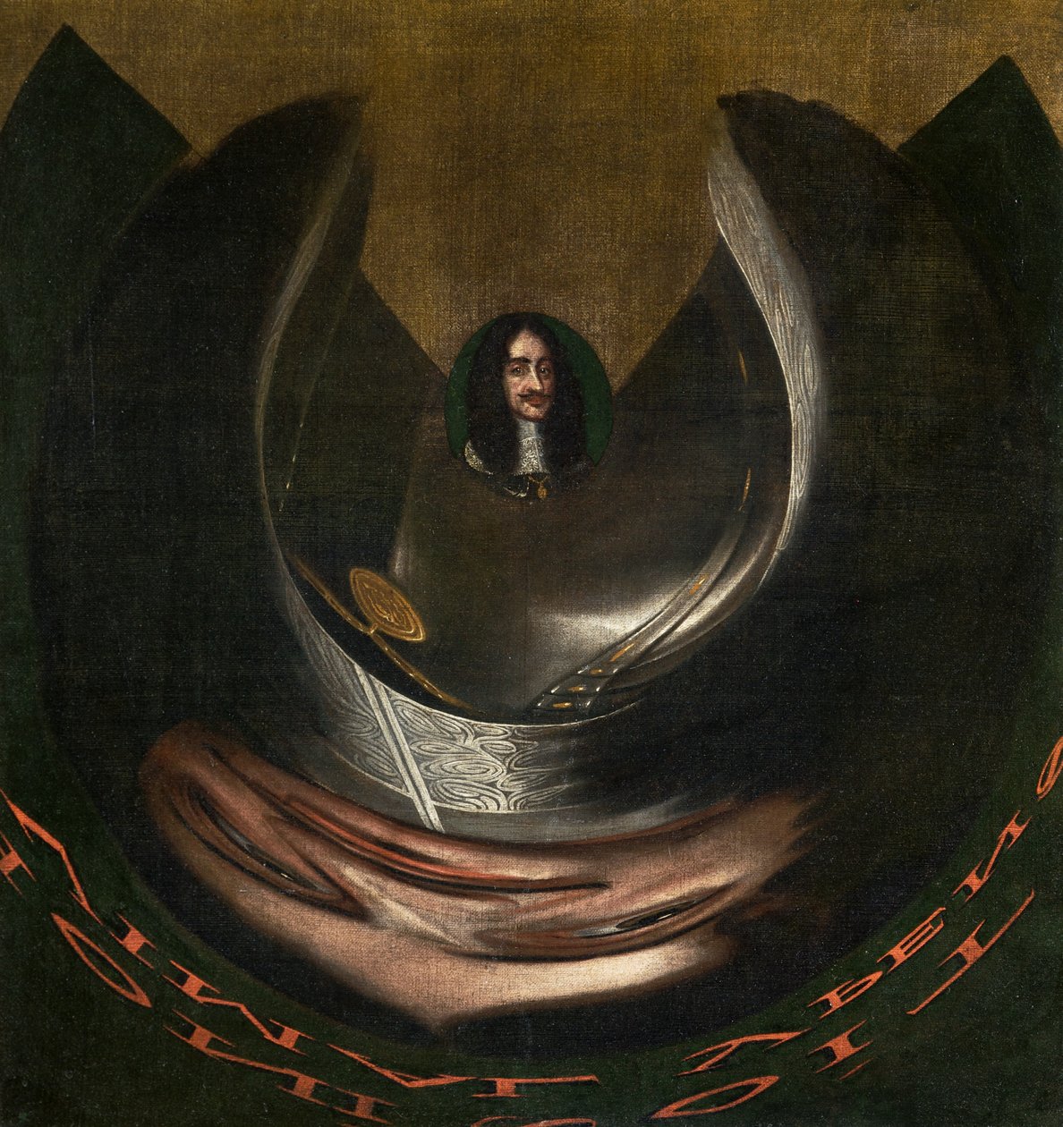 Et anamorfisk portrett av Charles II av English School