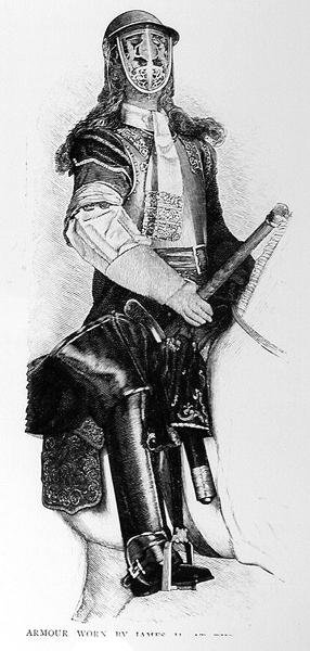 Rustning båret av James II (1633-1701) av English School