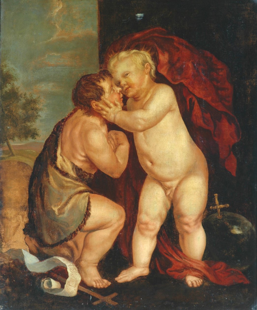 Baby Jesus og døperen Johannes av English School
