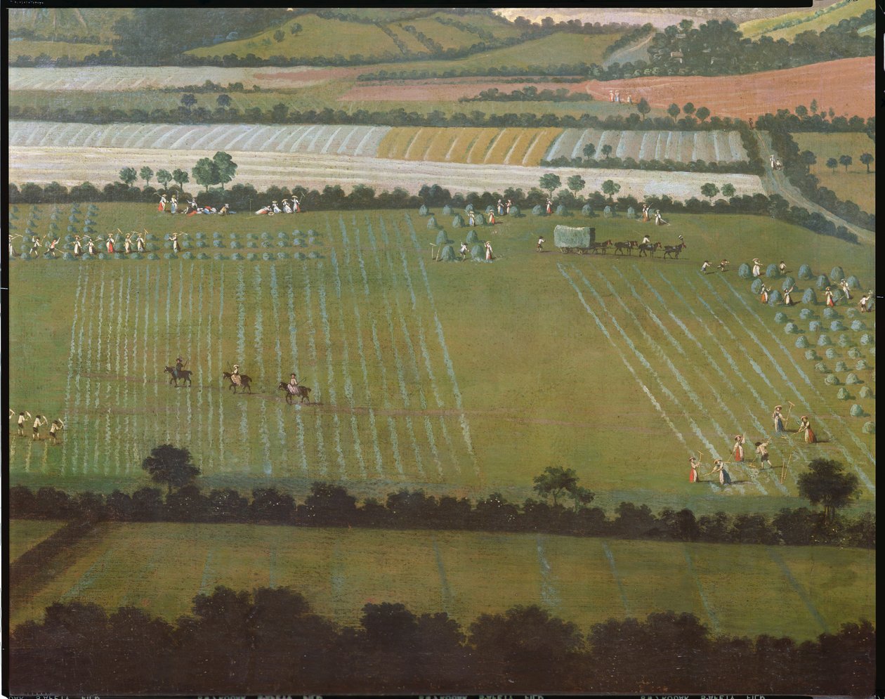 Country Round Dixton Manor, ca. 1725 (detalj av 18102) av English School