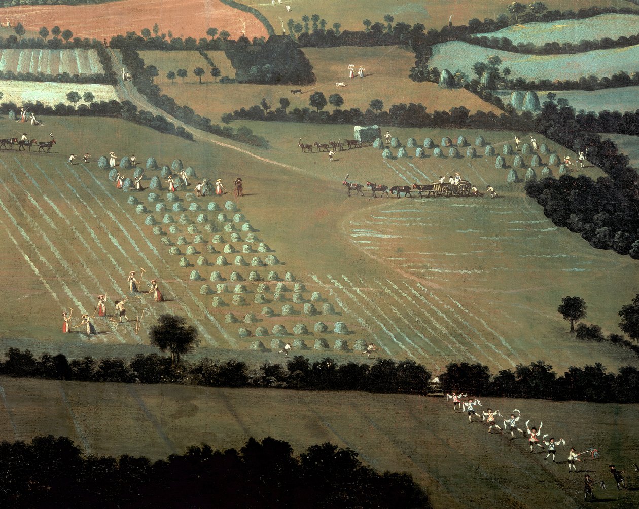 Country Round Dixton Manor, ca. 1725 (detalj av 18102) av English School