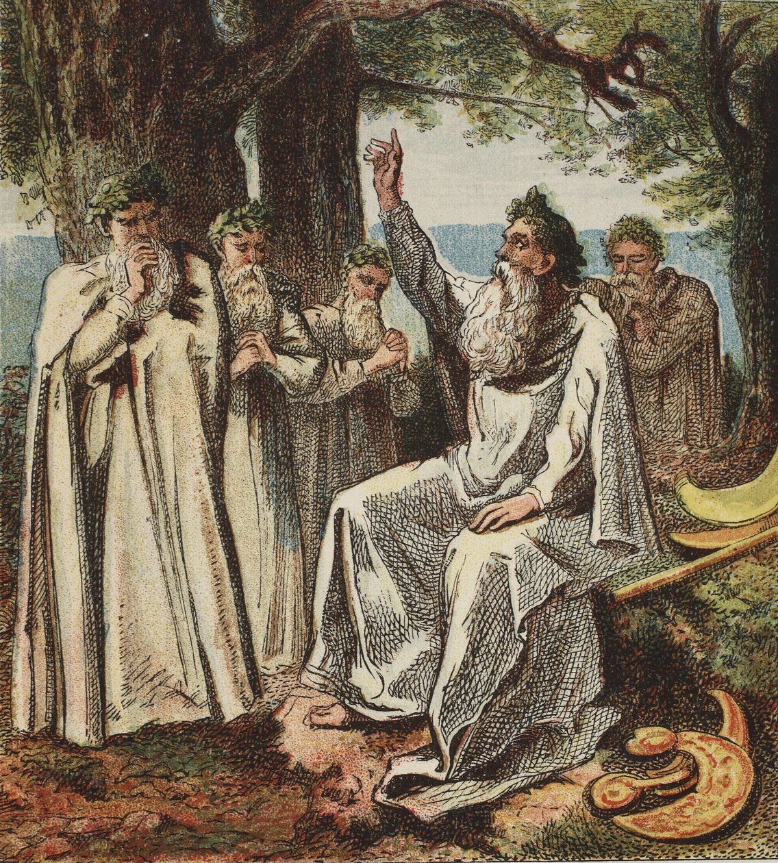 Druider eller britiske prester, pub. 1890 av English School