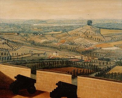 Omfattende landskap sett fra Rodborough Fort, ca. 1764 (detalj av 65821) av English School