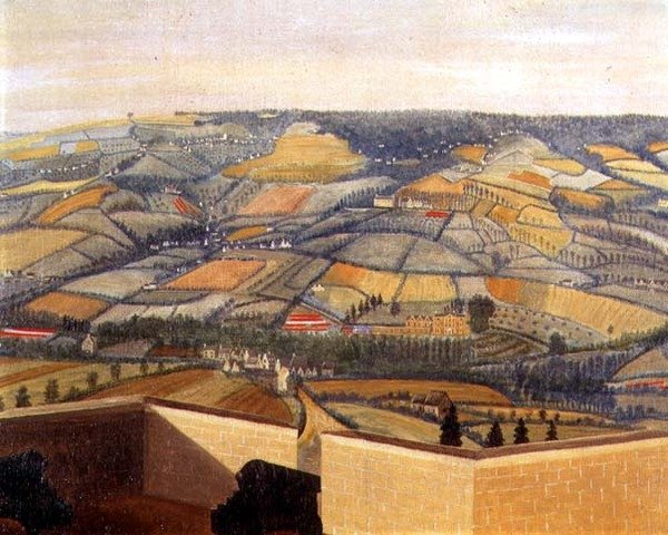Omfattende landskap sett fra Rodborough Fort, ca. 1764 (detalj av 65821) av English School