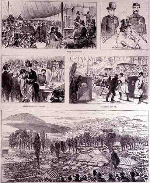 Jubileumsfestival i Pontypool, Monmouthshire, påskedag: The Eisteddfod, fra The Illustrated London News, 16. april 1887 av English School