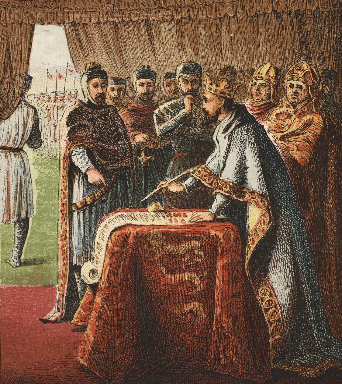 King John og Magna Carta, pub. 1890 av English School