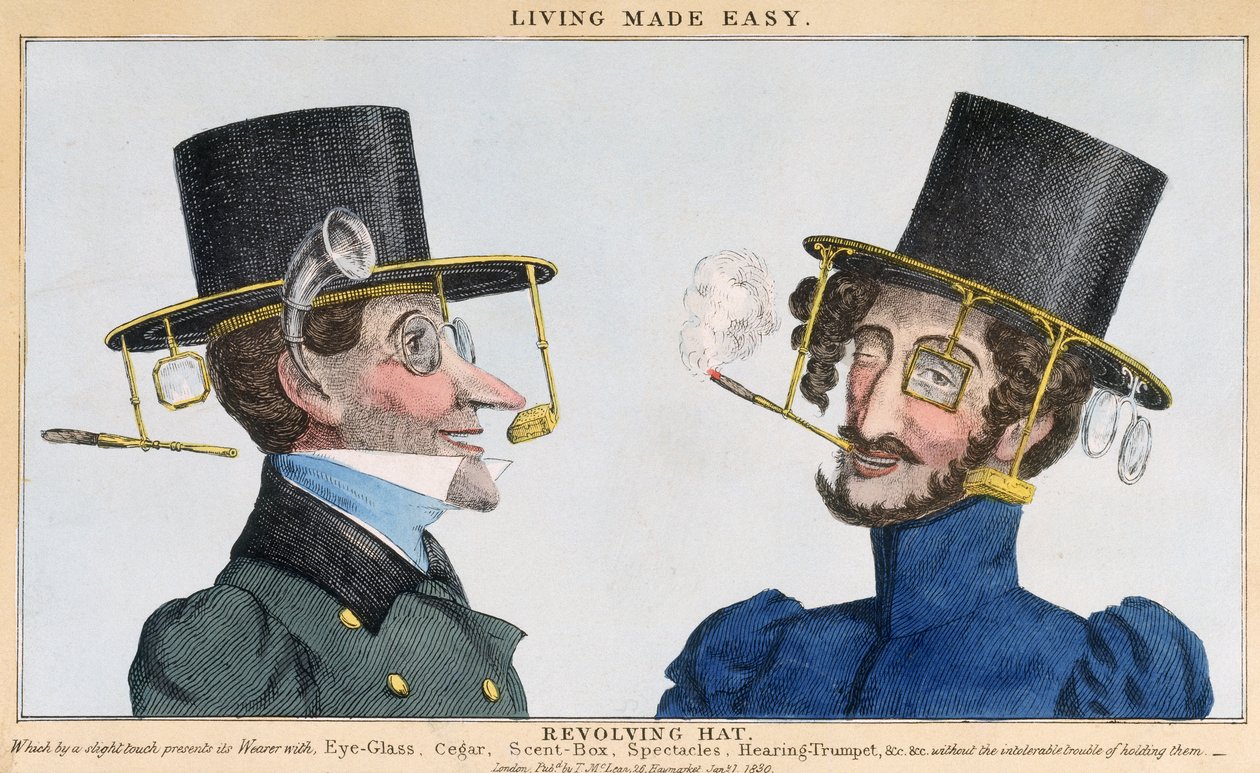 Living Made Easy - Revolving Hat, utgitt av Thomas McLean, 1. januar 1830 av English School