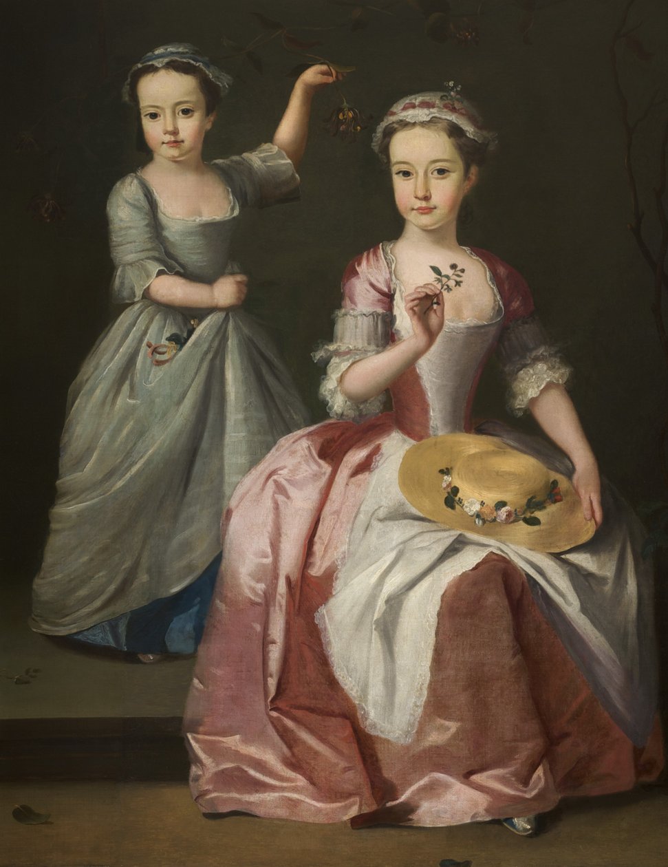 Meriel Legh og Dorothea Byrne, ca. 1750 av English School
