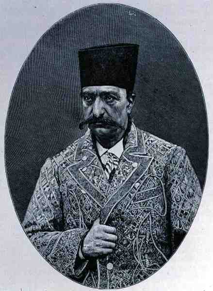 Naser od-Din (1831-96) den avdøde sjahen av Persia av tyrkisk blod, fra The History of Mankind, bind III, av prof. Friedrich Ratzel, 1898 av English School