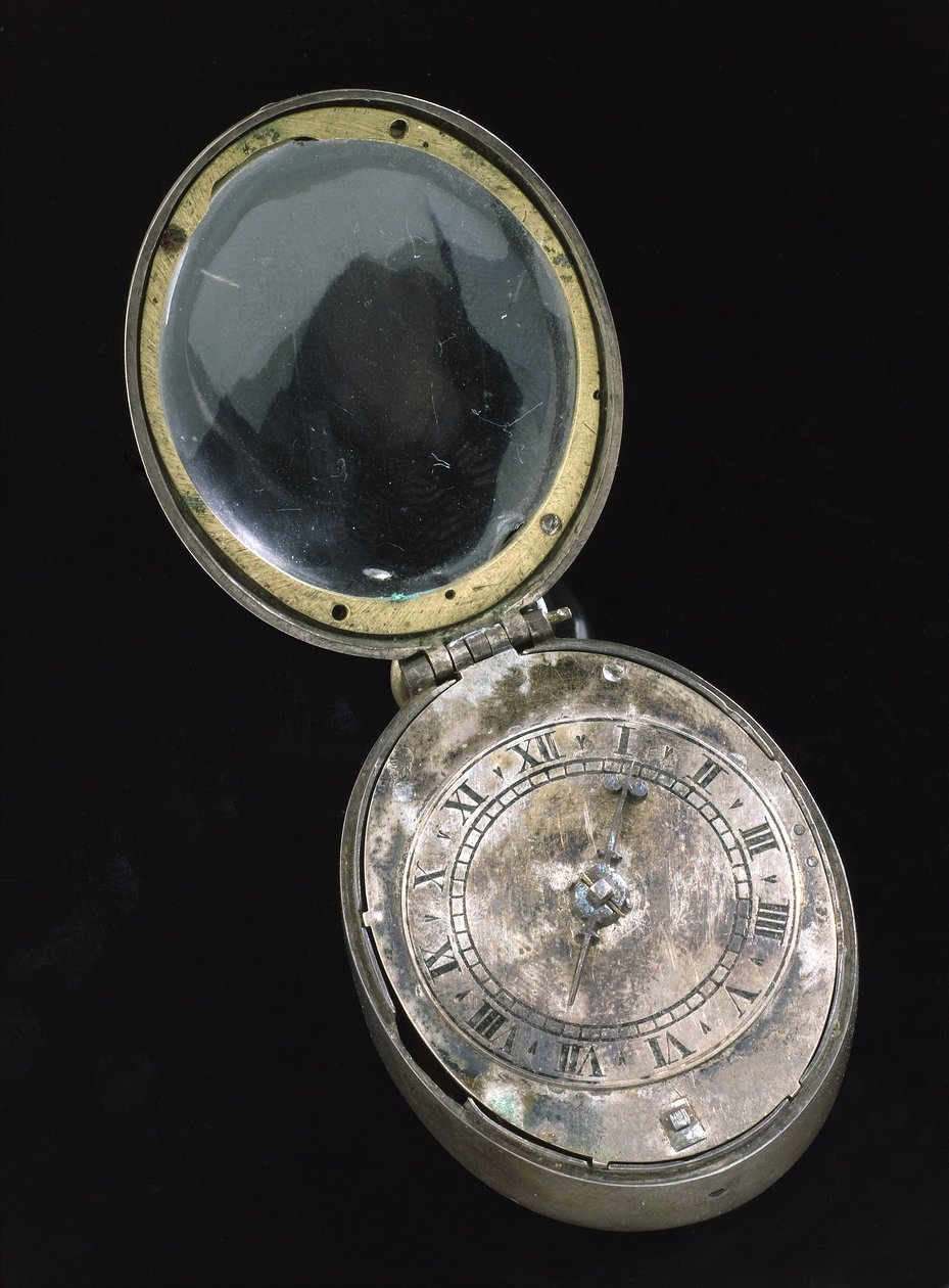 Oval puritansk klokke, ca. 1650 (sølv) (se også 259584) av English School