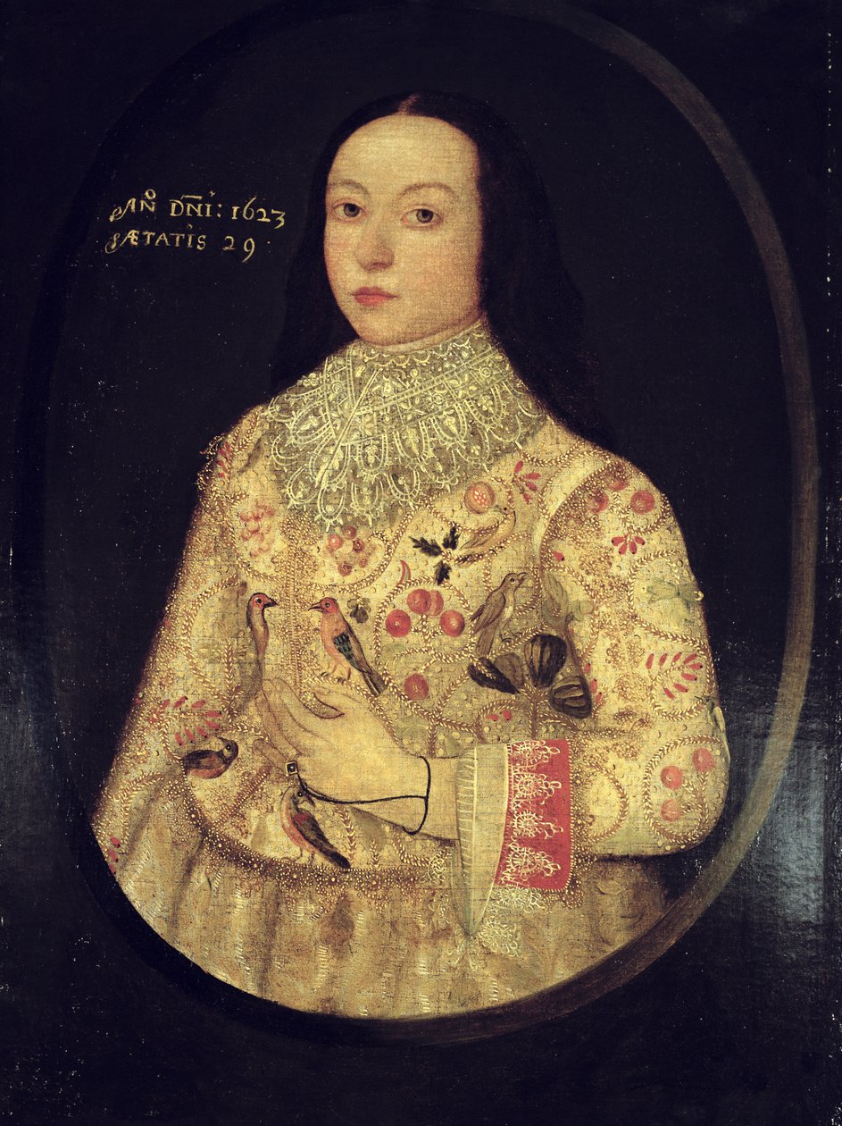 Portrett av Amy Seymour, 1623 av English School