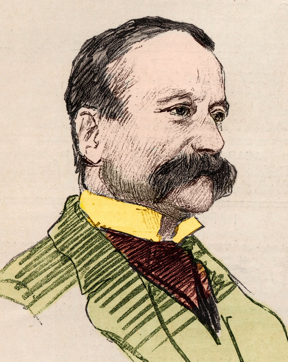Portrett av Arrigo (Enrico) Boito (1842-1918), italiensk poet, journalist, romanforfatter og komponist. av English School