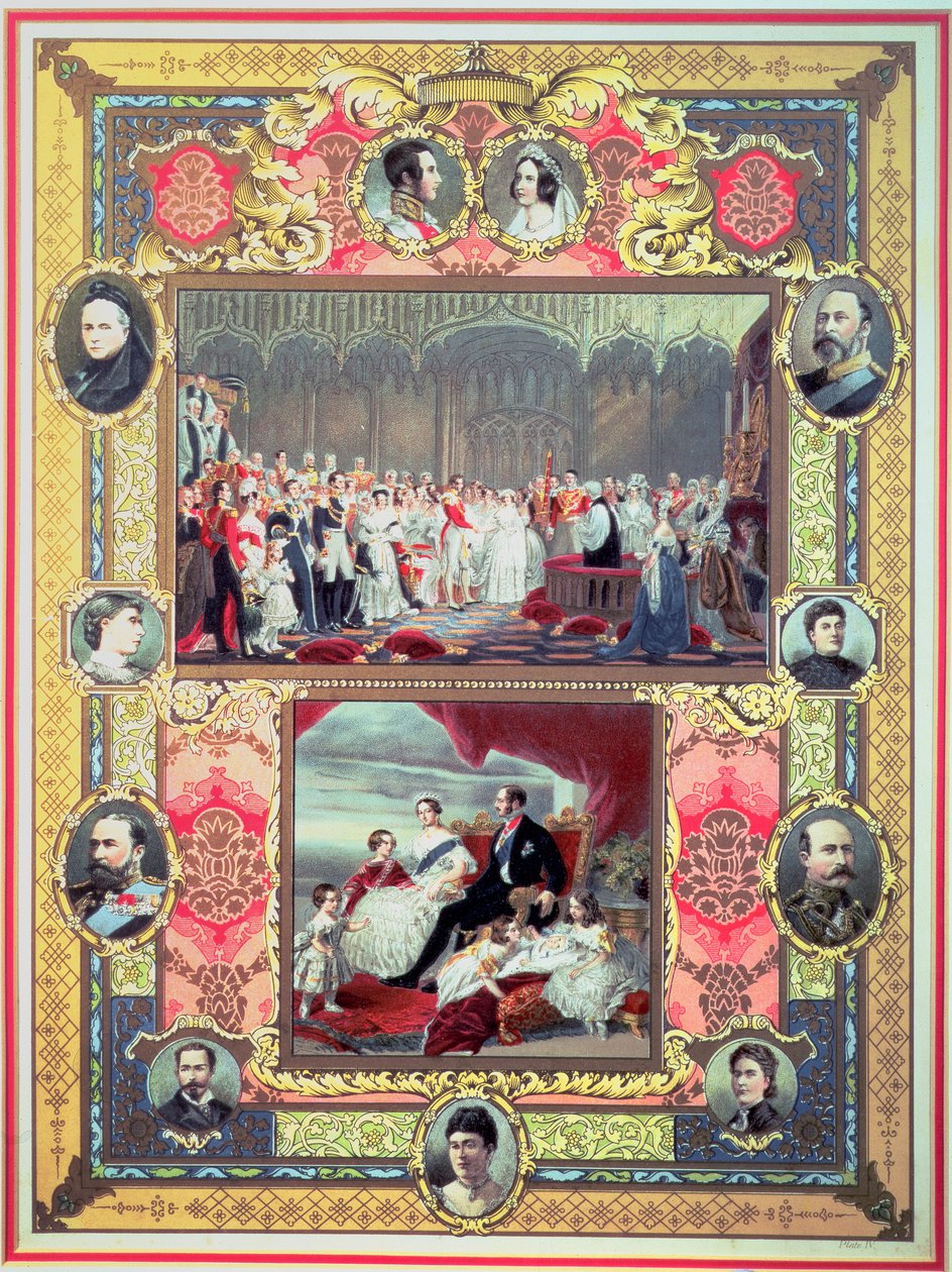 Dronning Victoria (1819-1901): bryllupet hennes og barna hennes av English School