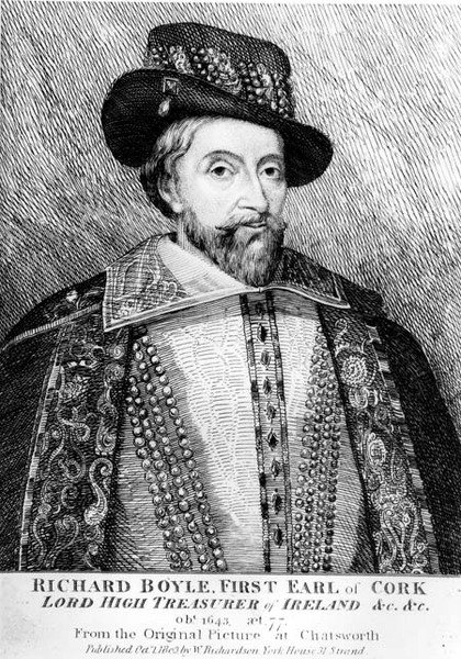 Richard Boyle (1566-1643), First Earl of Cork og Lord High Treasurer of Ireland, etter originalen fra 1643 på Chatsworth, pub. 1803 av English School