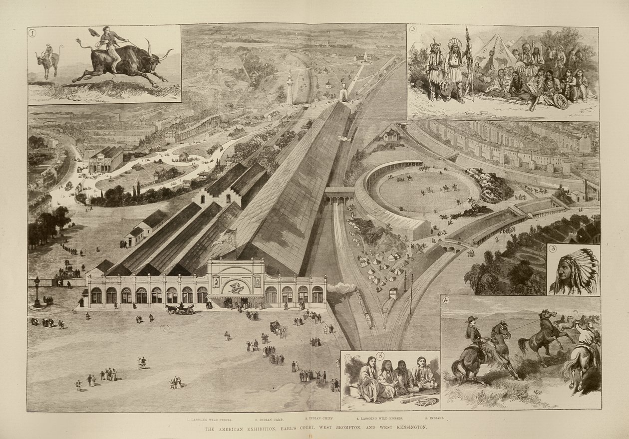The American Exhibition, Earls Court, West Brompton og West Kensington, fra The Illustrated London News, 16. april 1887 av English School