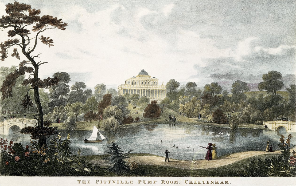 Pittville Pump Room, Cheltenham, ca. 1835 av English School