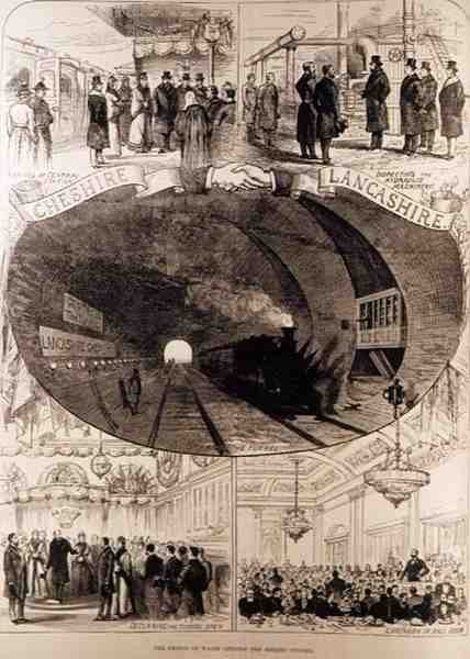 Prinsen av Wales åpner Mersey-tunnelen, fra The Illustrated London News, 30. januar 1886 av English School