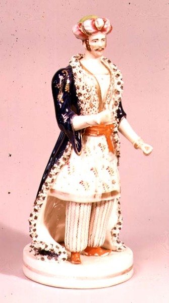 Teaterskikkelse av John Lloyd fra Shelton, ca. 1840 (keramikk) av English School