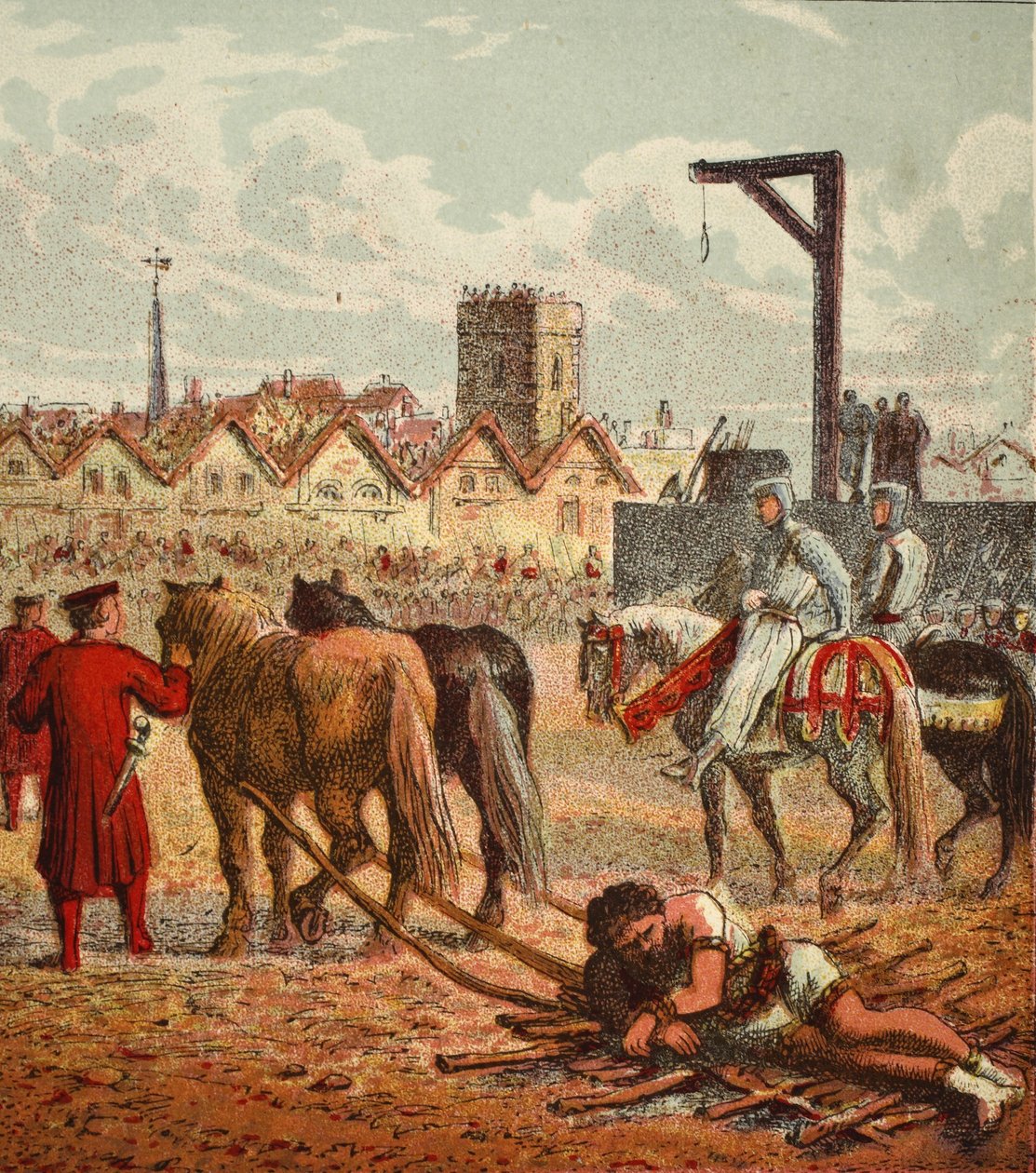 Wallace henrettet, pub. 1890 av English School