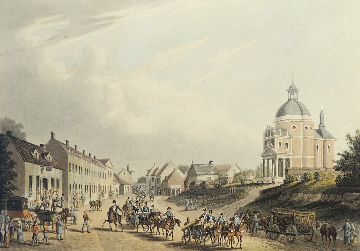 Waterloo. Formidling av den franske kanonen fra kampfeltet, 24. juli 1815 (akvatint) av English School