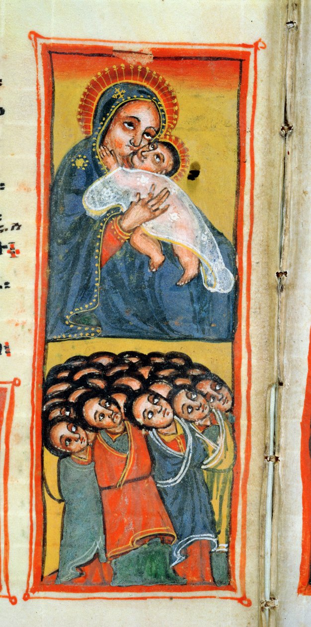 W.916 fol.12v Madonna og barn av Ethiopian School