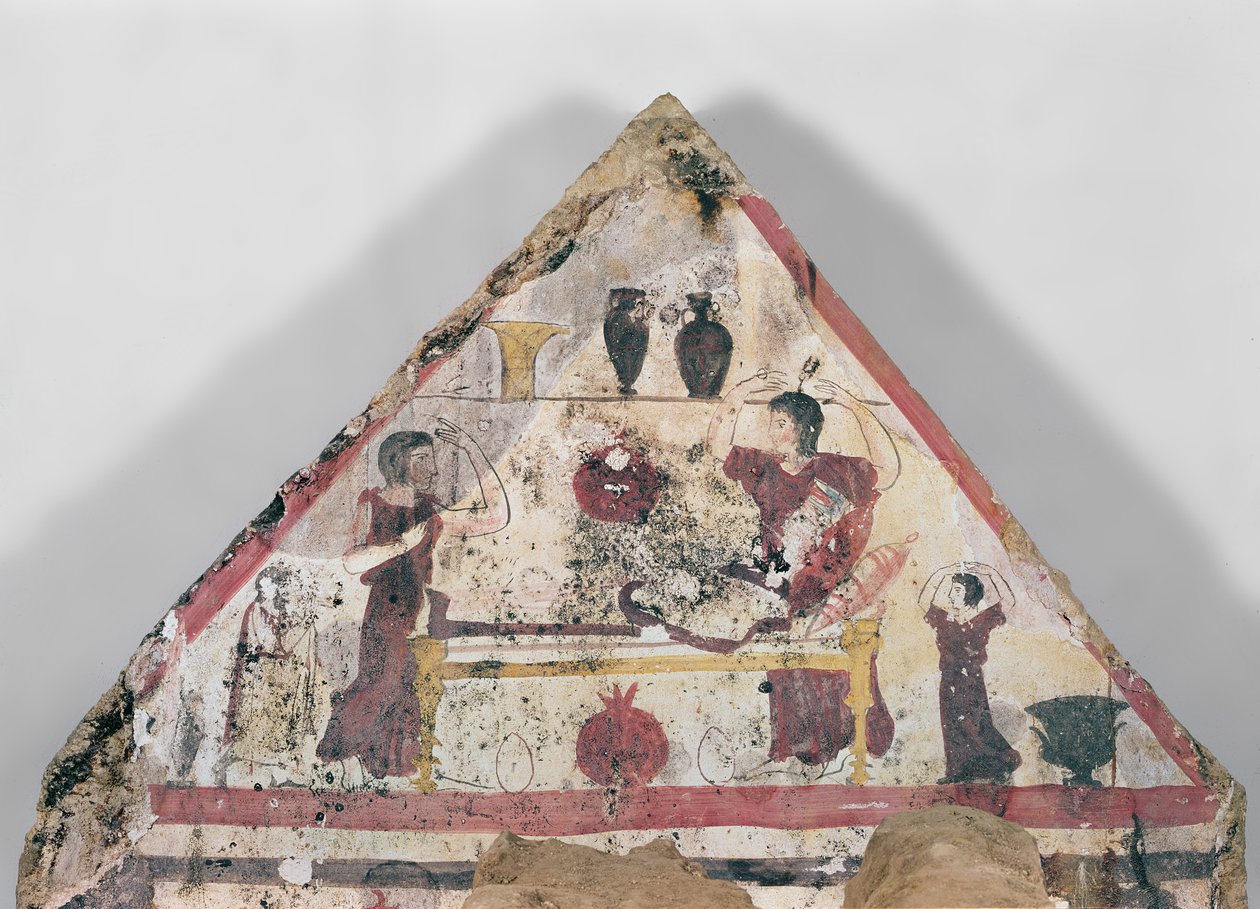 Scene for ofring til den avdøde av Etruscan