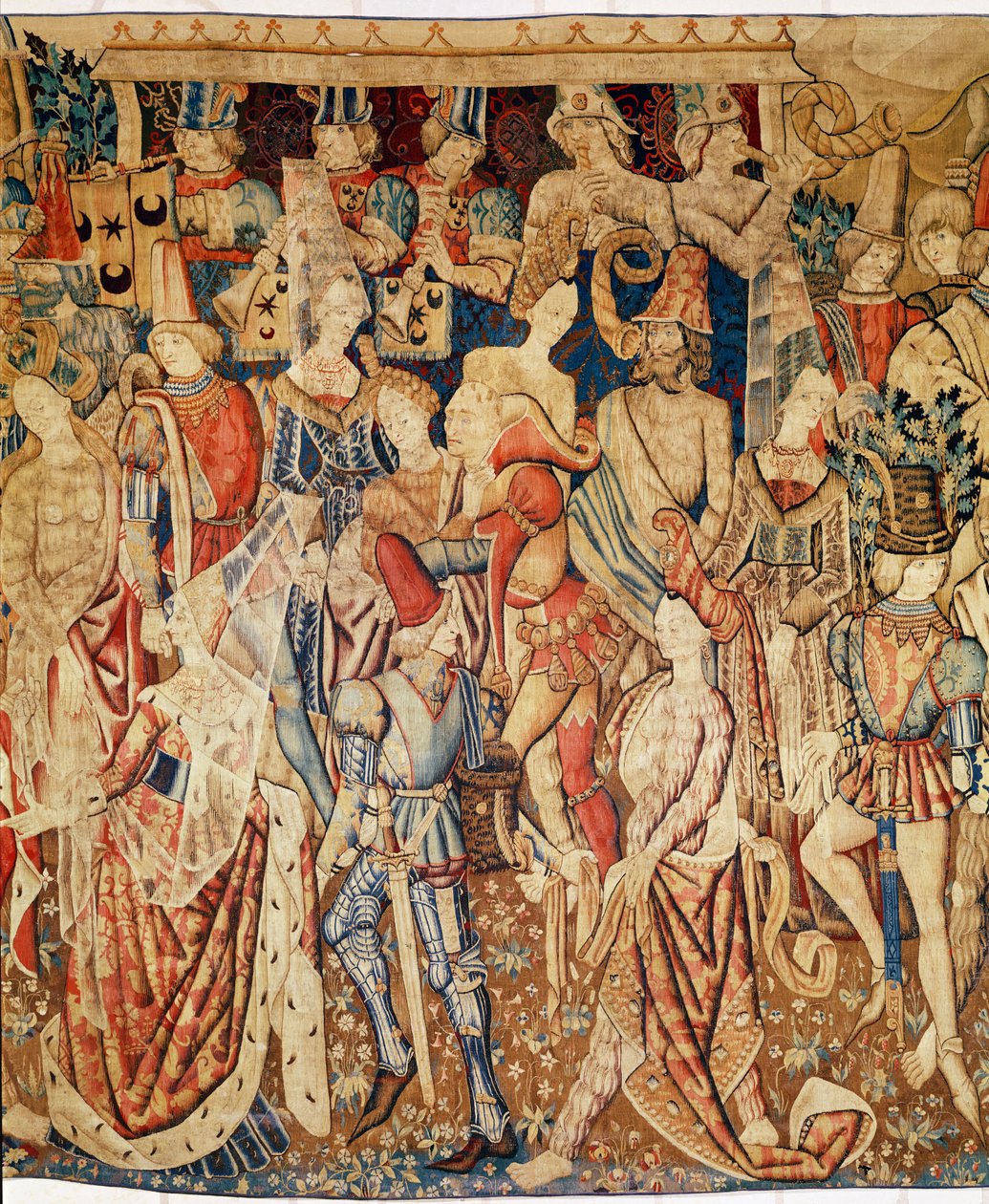 Bal des Sauvages, detalj av den sentrale delen, ca. 1500 av Flemish School