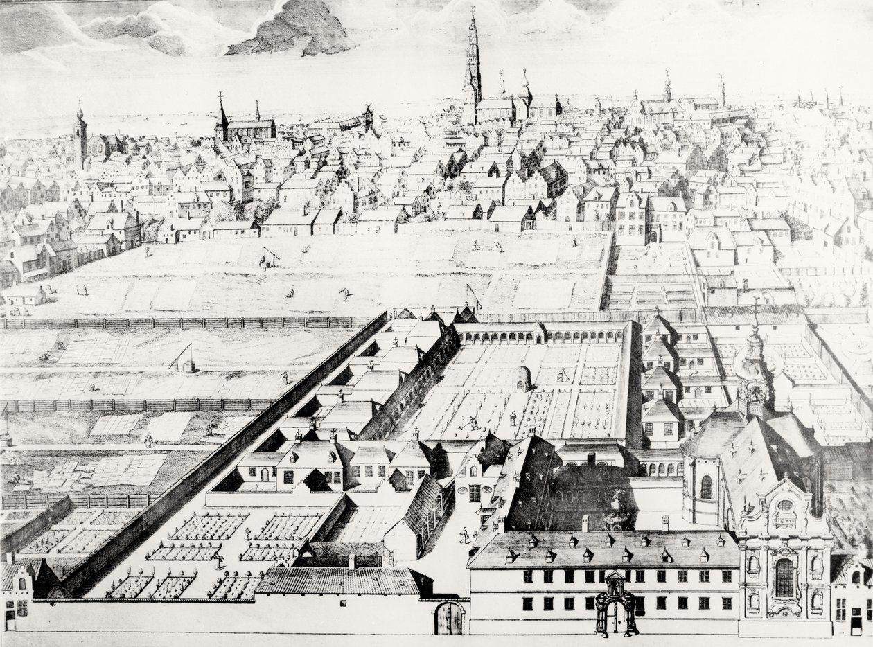 Utsikt over Antwerpen av Flemish School