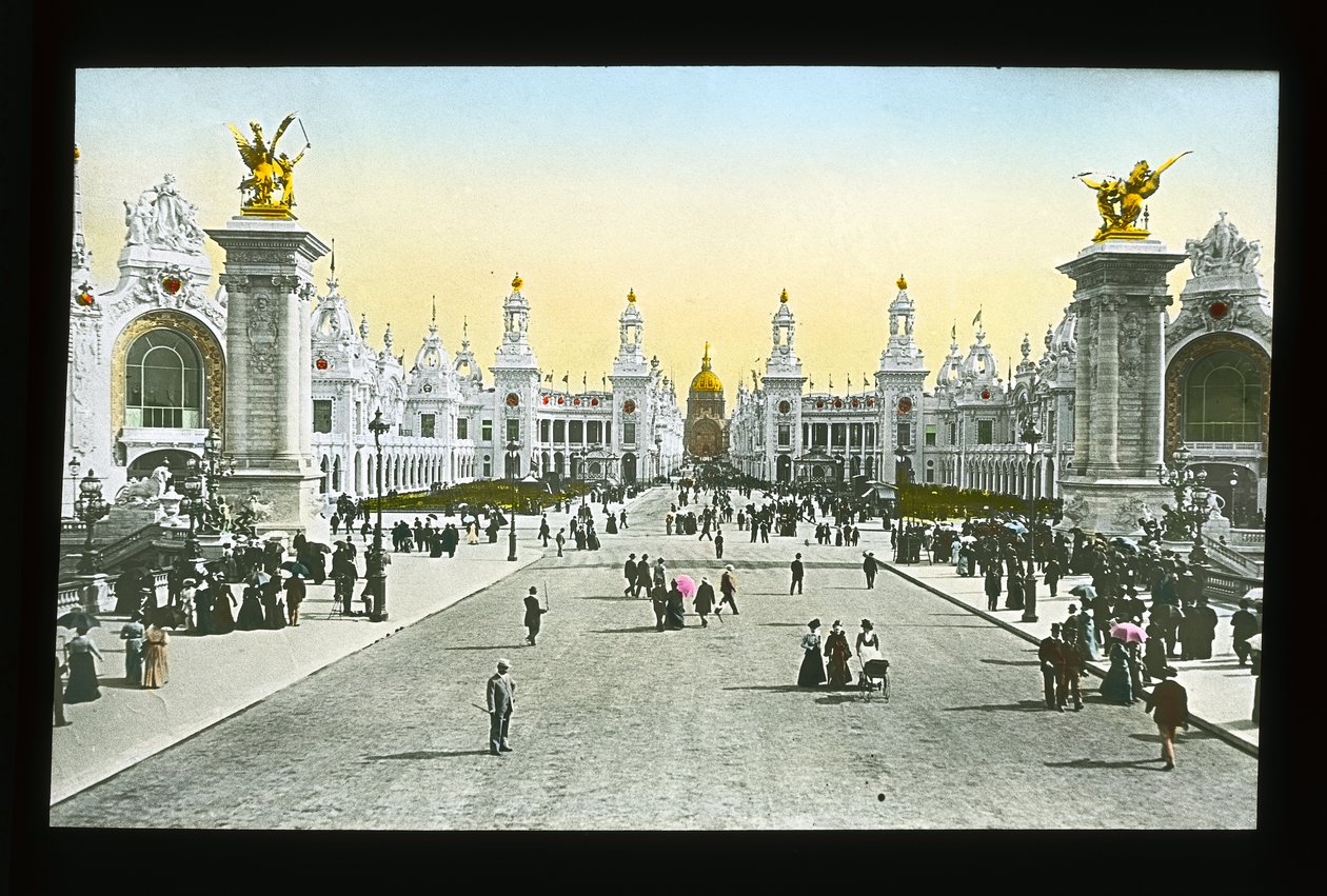 Paris-utstilling: Pont Alexandre III, 1900 (lyktlys) av French Photographer