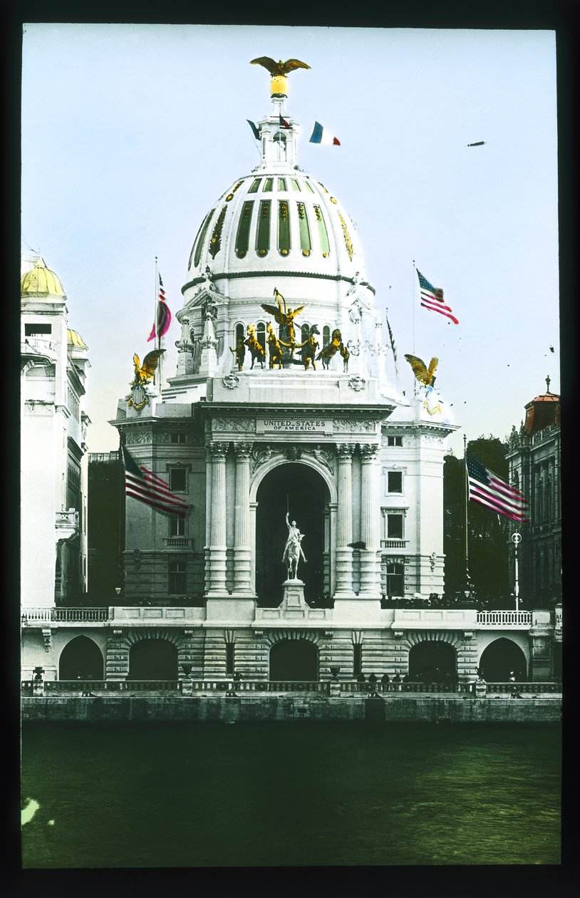 Paris-utstilling: United States Pavilion, Paris, Frankrike, 1900 (lanternelys) av French Photographer