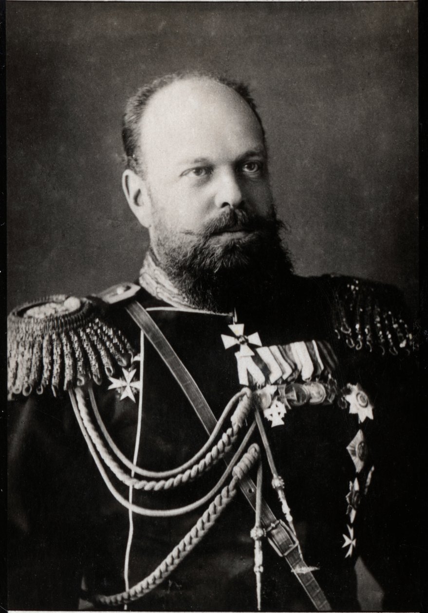 Portrett av Alexander III av Russland (1845-1894), keiser av Russland. av French Photographer