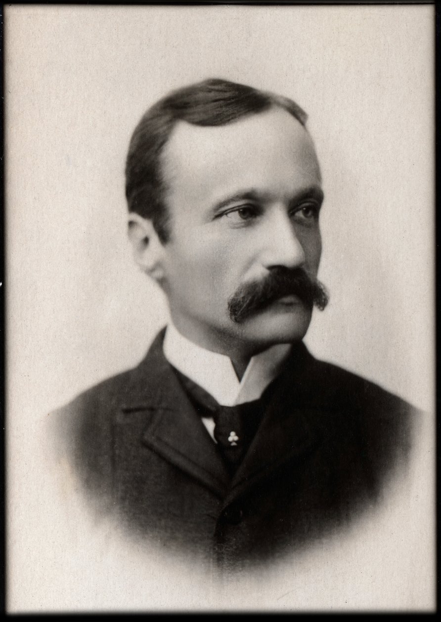 Portrett av Arrigo Boito (1842-1918), italiensk poet, journalist, romanforfatter og komponist. av French Photographer