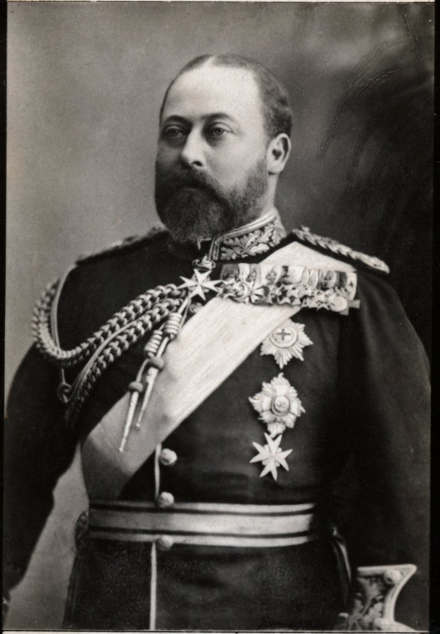 Portrett av Edward VII av Storbritannia (1841-1910). av French Photographer