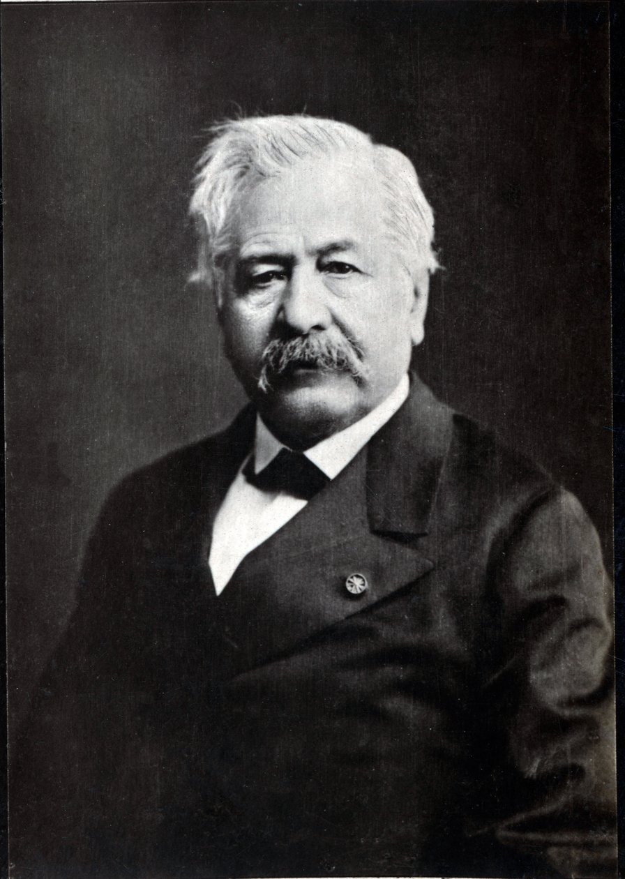 Portrett av Ferdinand Marie de Lesseps (1805-1894), fransk diplomat og utvikler av Suez-kanalen. av French Photographer