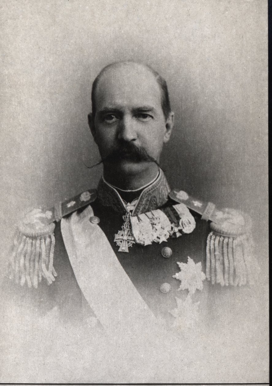 Portrett av George I av Hellas (1845-1913), konge av Hellas. av French Photographer