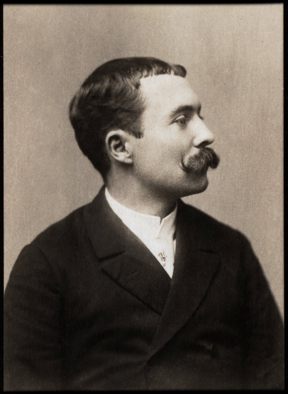 Portrett av Oscar Metenier (1859-1913), fransk dramatiker og romanforfatter. av French Photographer